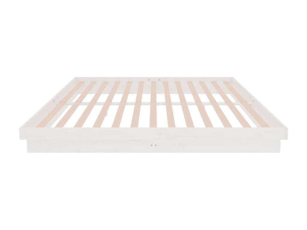 Cadre de lit sans matelas blanc bois massif 200x200 cm