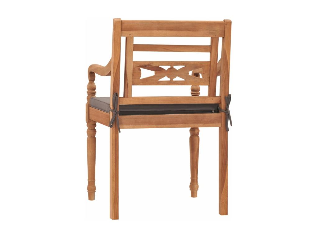 Ensemble à manger de jardin avec coussins gris foncé 3 pcs