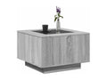 Table basse avec LED Meubiana gris 60x60x40 cm bois d'ingénierie