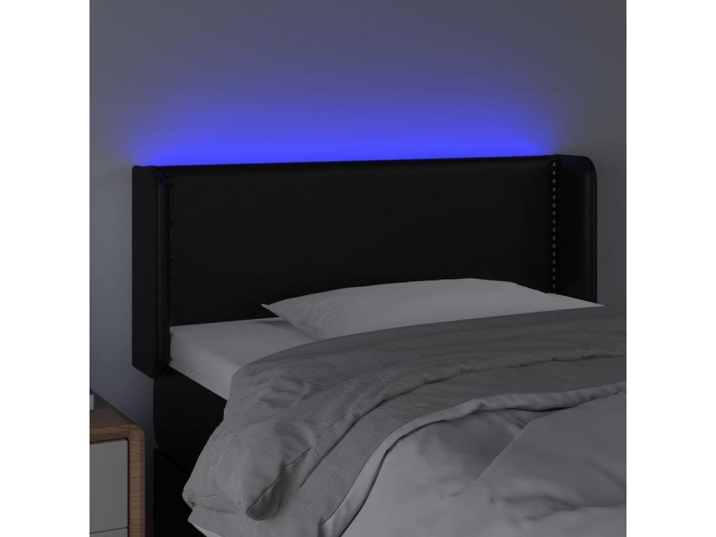 Tête de lit à LED Noir 93x16x78/88 cm Similicuir ELYI74272