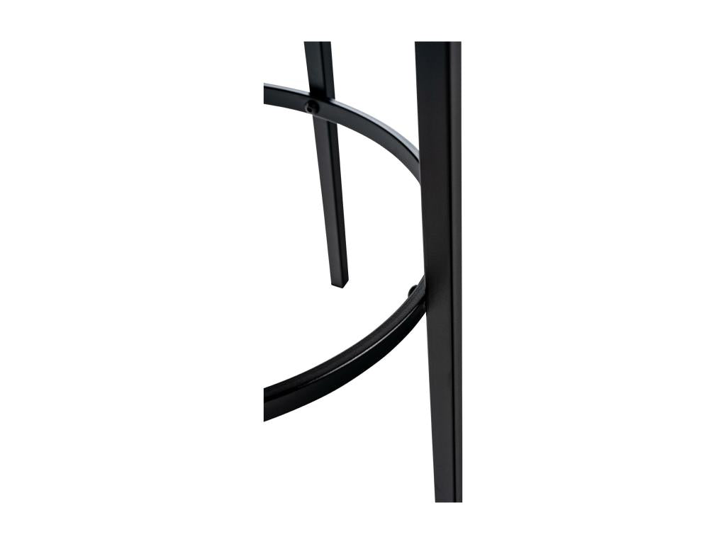 Tabouret de bar - Similicuir / Métal noir mat - Crème - Homzora