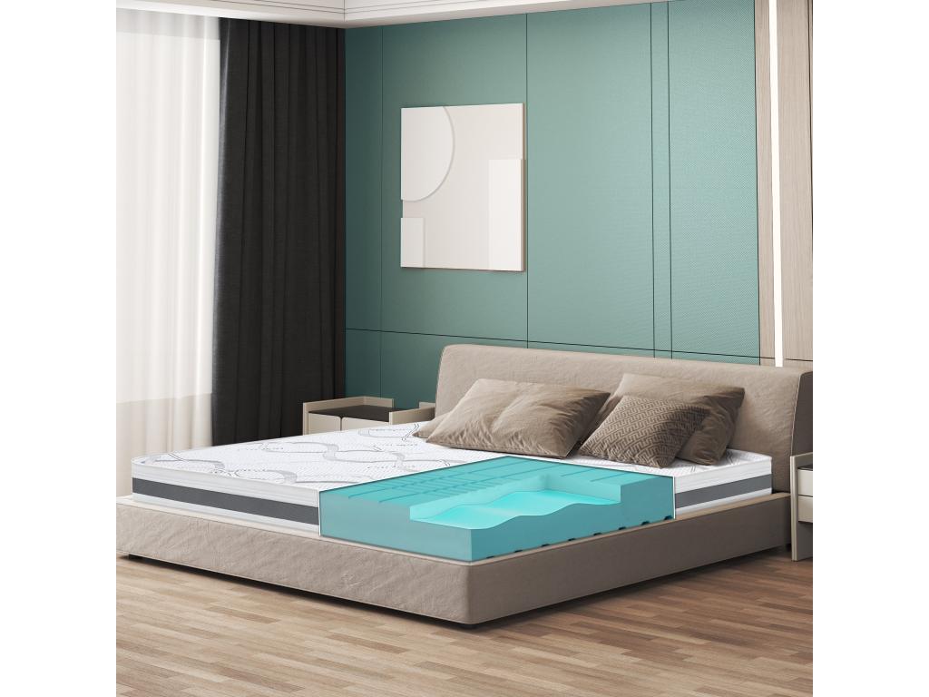 Matelas Simple 125x210 à mémoire - Qualité Premium - Hauteur 16 cm - Fabriqué en Italie IAFY05173