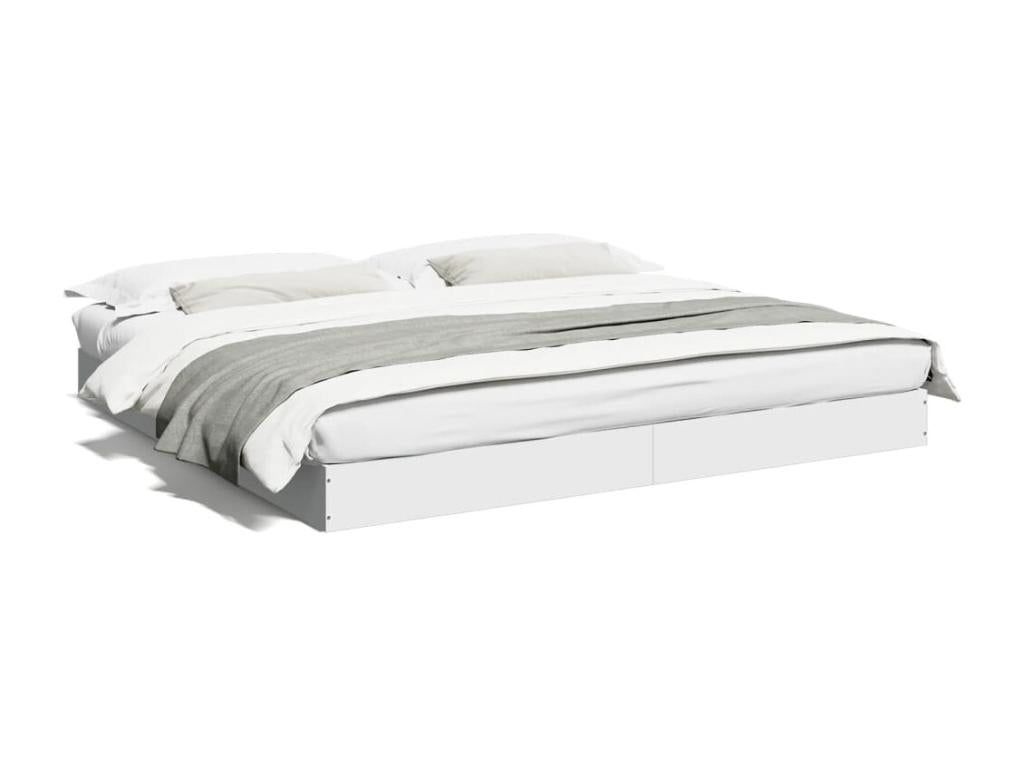 Cadre de lit blanc 180x200 cm bois d'ingénierie OAYE32563