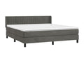 Lit à sommier tapissier et matelas Gris foncé 160x200cm Velours QUSE01119