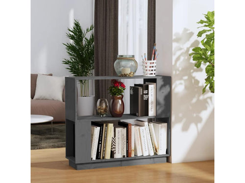 Bibliothèque/Séparateur de pièce Gris 80x25x70 cm Pin massif