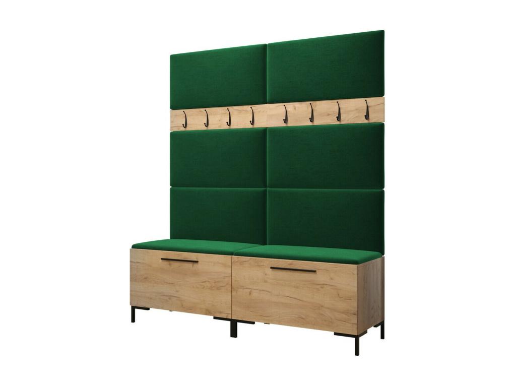 Meuble d'entrée Meubiana 101 196x168x46cm Craft chêne Stratifié - Tapisserie