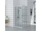 Cabine de douche 80x120 cm ouverture d'angle avec entrée facile hauteur 200 cm en verre trempé LZMB28419