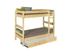 Pack lit superposé séparable gigogne avec matelas 90x190 cm bois massif bois naturel Meubiana