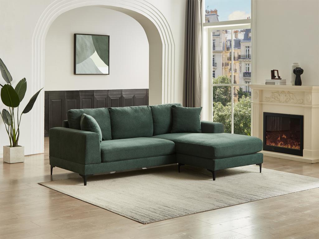 Canapé d'angle réversible en tissu texturé vert Laviecasa DBZL91939