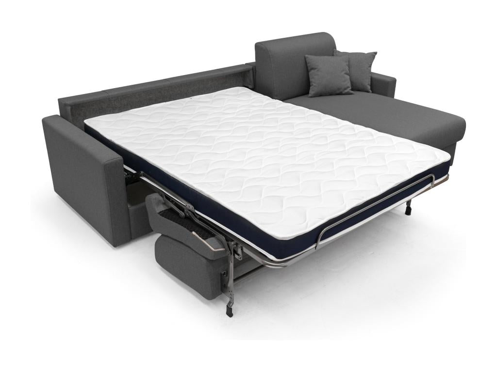 Meubiana Canapé d'angle 5 places en tissu imperméable 248 cm Droit Anthracite