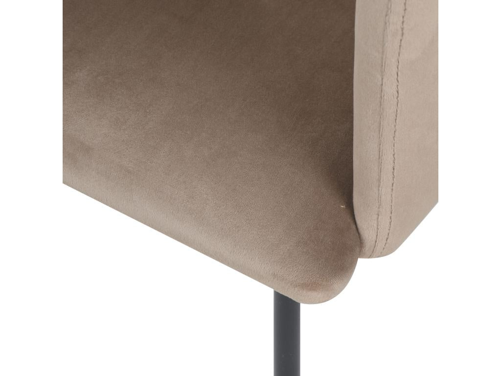 Fauteuil beige en velours et pieds en métal noir - Glam JDIO49275