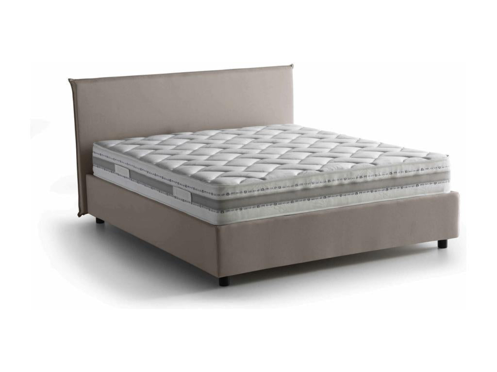 Lit double Dame Lit coffre avec revêtement en tissu Made in Italy Ouverture frontale avec matelas 160x190 cm inclus Meubiana