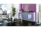 Buffet Design Blanc Mat Et Gris Laqué Avec LED Bleu hxlxp 72x166x35
