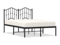 Cadre de lit métal avec tête de lit noir 120x200