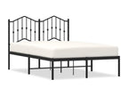 Cadre de lit métal avec tête de lit noir 120x200