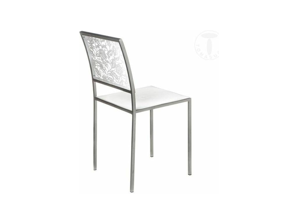 Chaise en ABS blanc et pieds en acier argent Laviecasa - Lot de 4 RWJS49453