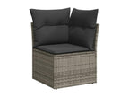 Salon de jardin avec coussins 7 pcs gris résine tressée HLPG90585