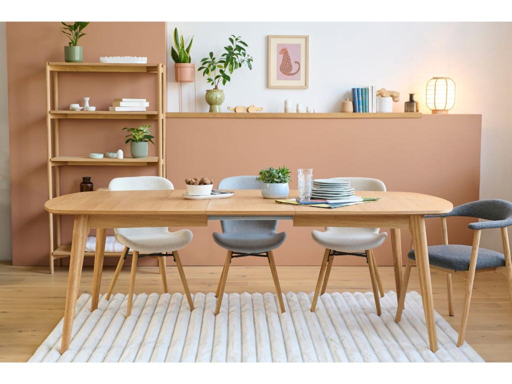 Table à manger ovale en bois 2 allonges 8/12 places L180/270 - Laviecasa ISOU36632