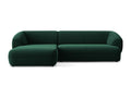 Canapé d'angle 3 places modulable gauche en velours - bouteille verte - Meubiana