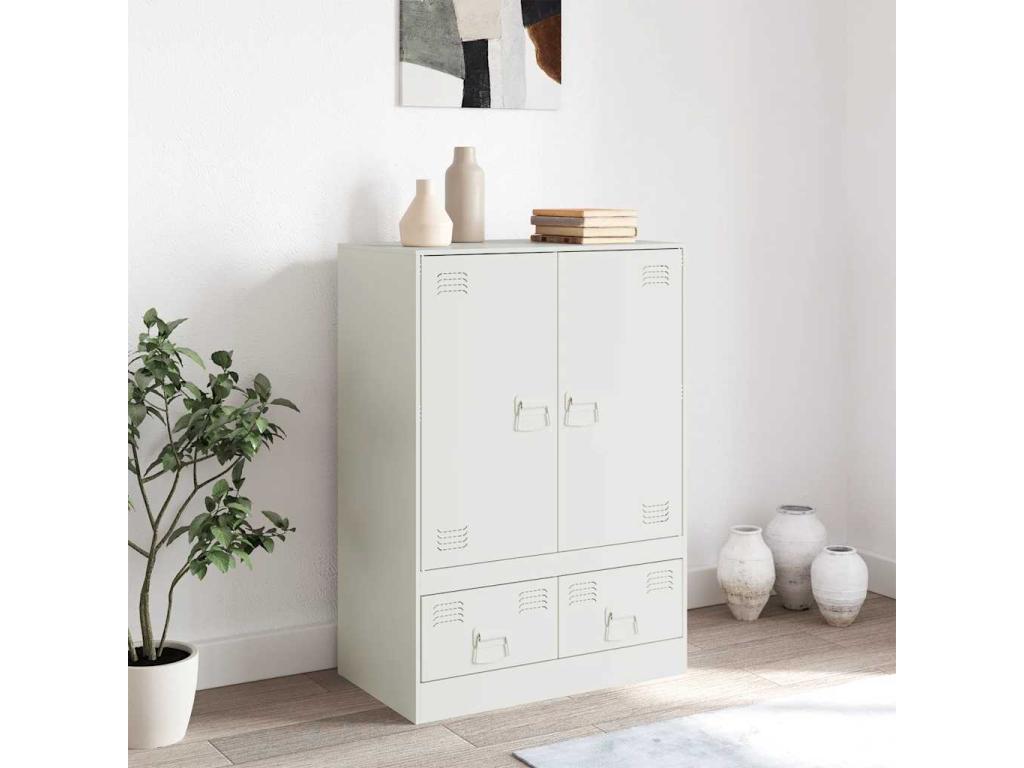 Buffet haut blanc 67x39x95 cm acier