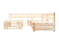 Salon de jardin palette 4 pièces bois naturel