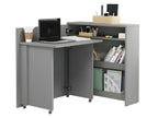 Meubiana Bureau extensible avec rangement 90cm Meubiana CONSUS SLIM CW02L gris gauche