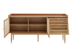 Laviecasa - Buffet 2 portes 3 tiroirs en bois et cannage L180cm - Bois clair OIBP83600