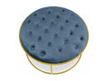 Lot de 2 Poufs Design en Velours Valona 75cm Bleu ADUR80335