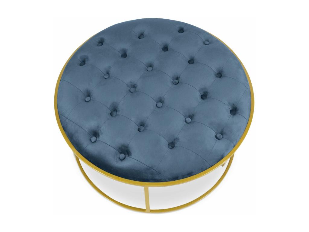 Lot de 2 Poufs Design en Velours Valona 75cm Bleu ADUR80335
