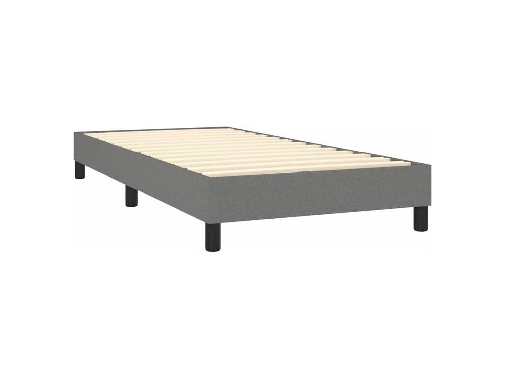 Sommier à Laviecasa de lit avec matelas Gris foncé 100x200 Tissu PGYU75168