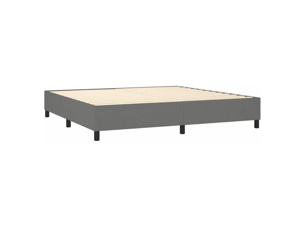 Sommier à Meubiana de lit et matelas et LED Gris foncé 200x200