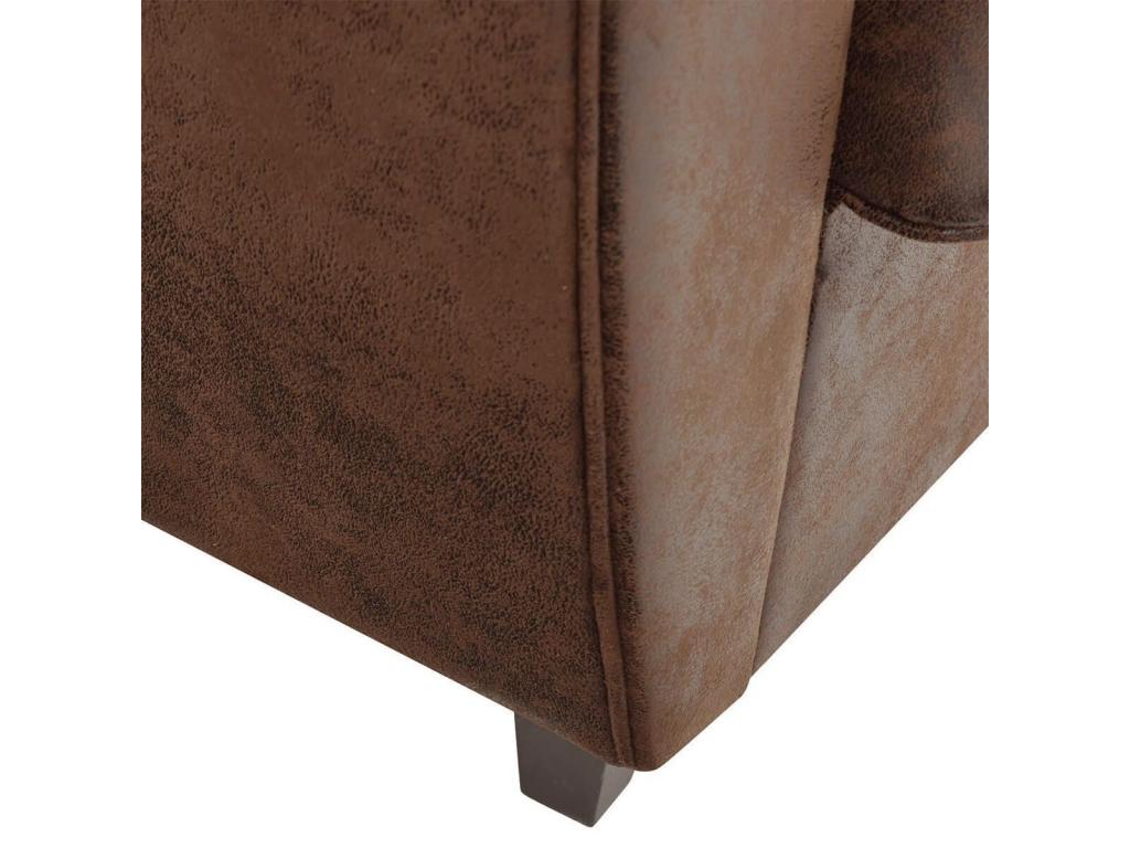 Laviecasa - Canapé Laviecasa 2 Places Brun Foncé Aspect Cuir Vieilli XIEA07987