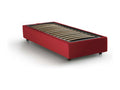 Lit simple Meubiana Lit coffre avec revêtement en tissu Made in Italy Ouverture frontale adaptée pour matelas 80x190 cm Rouge