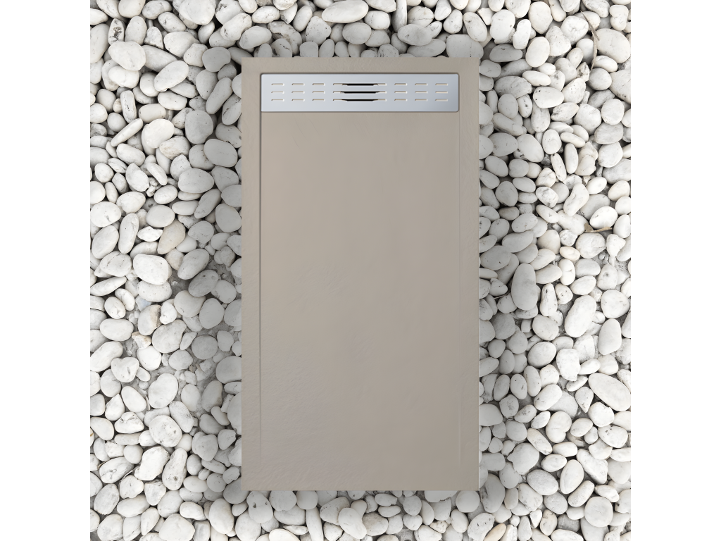 Receveur de douche 80x155 cm avec grille latérale Laviecasa Slim Laviecasa Ral 1001 en résine synthétique et poudre de marbre avec drain KMWO25716