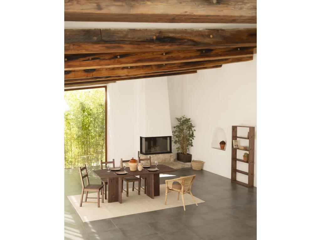 Table à manger en bois massif ton marron de 200x75cm - Laviecasa SMMM39888