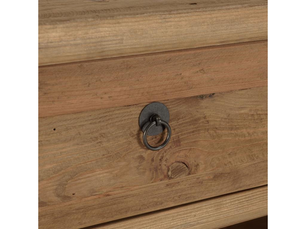 Meubiana - Meuble TV 4 tiroirs 1 niche longueur 200cm bois pin recyclé