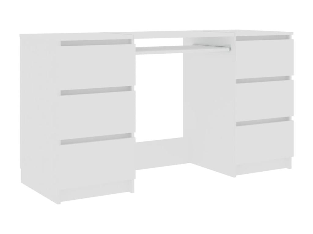 Bureau table poste de bois blanc 140x50x77 cm 02 0023524 EQES65596