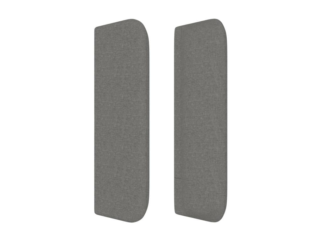 Tête de lit avec oreilles Gris foncé 103x16x78/88 cm Tissu