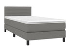 Sommier à Laviecasa de lit avec matelas Gris foncé 90x200 cm Tissu IXVR16159