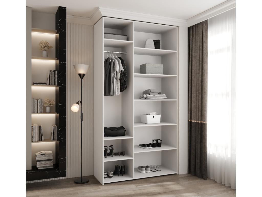 Armoire à portes battantes Como 1 245.5/130/50 3 portes blanc/noir