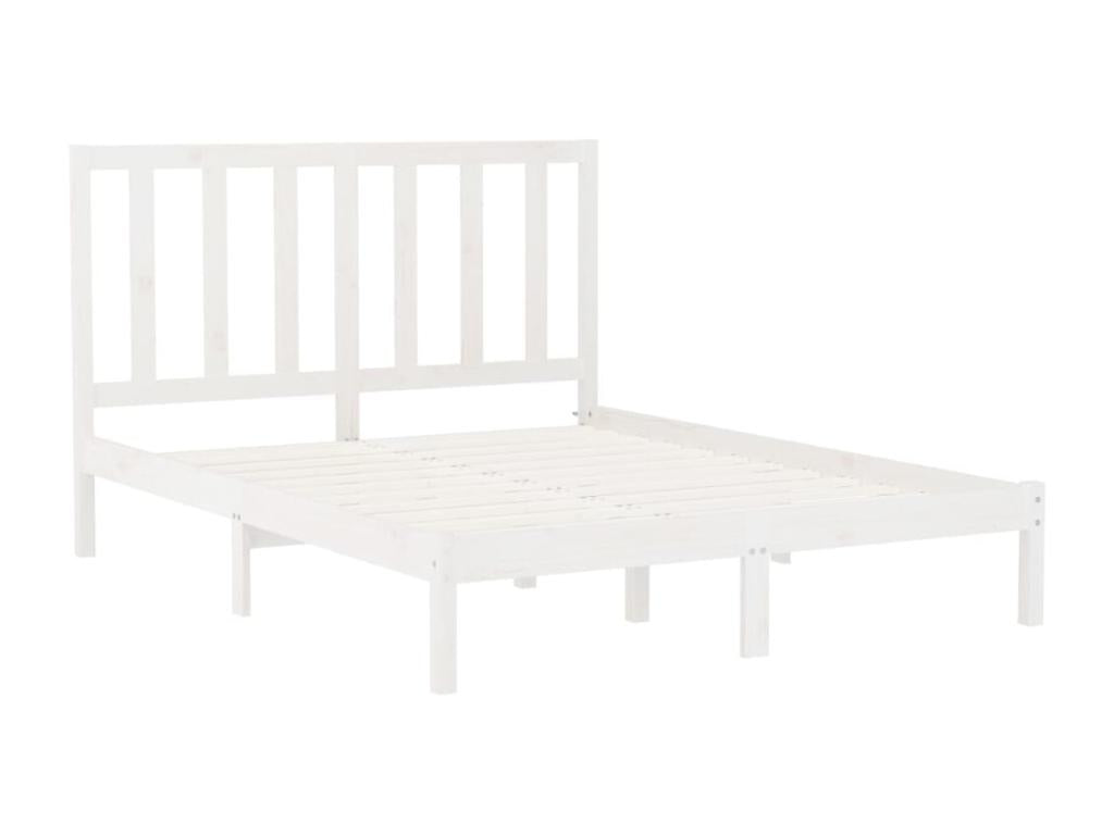 Cadre de lit sans matelas blanc 140x200 cm bois massif ZIRE85492