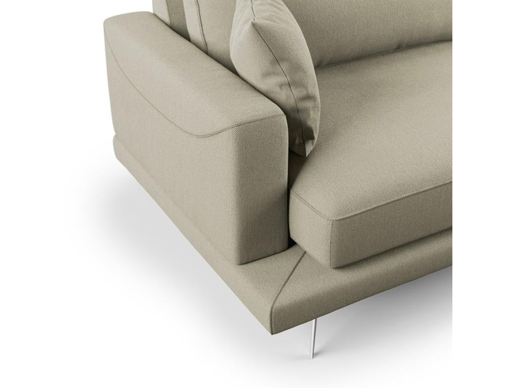 Meubiana Canapé moderne en tissu doux anti-tache T05 198 cm crème