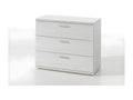 Commode robuste 3 tiroirs coloris blanc effet bois collection Laviecasa. RRWL19899