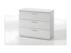 Commode robuste 3 tiroirs coloris blanc effet bois collection Laviecasa. RRWL19899