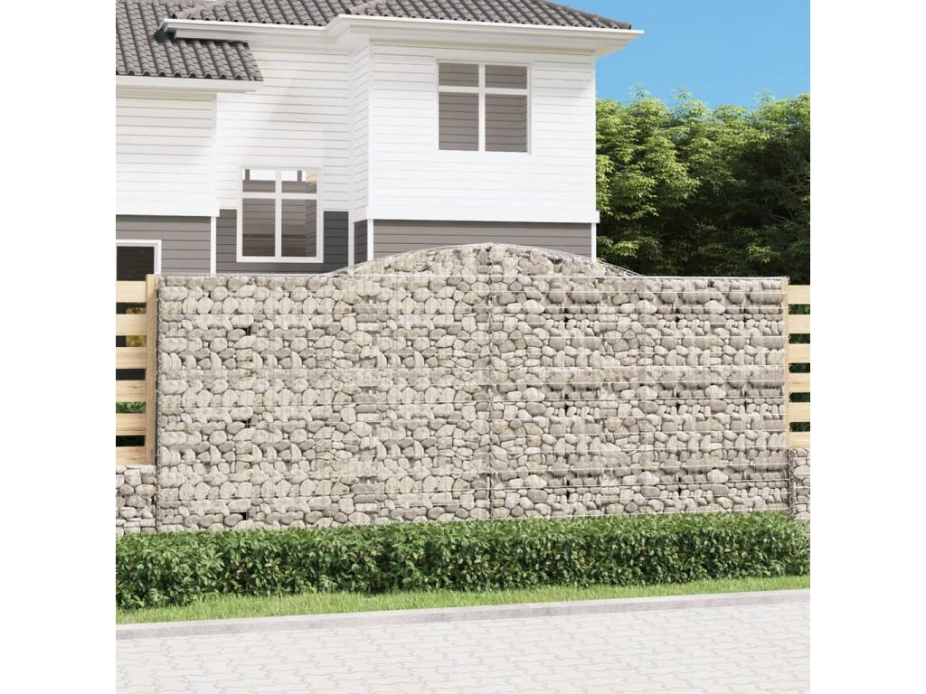 Paniers à gabions arqués 7 pcs 400x30x180-200 Fer galvanisé QMLI47227