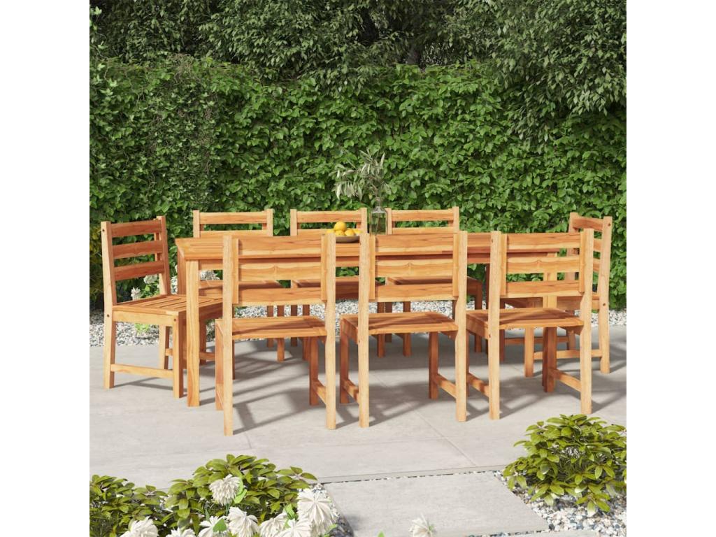 Ensemble à manger de jardin 9 pcs Bois de teck solide SHID60766