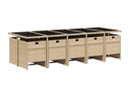 Ensemble à manger de jardin et coussins 11 pièces méLaviecasa beige LXRT64536