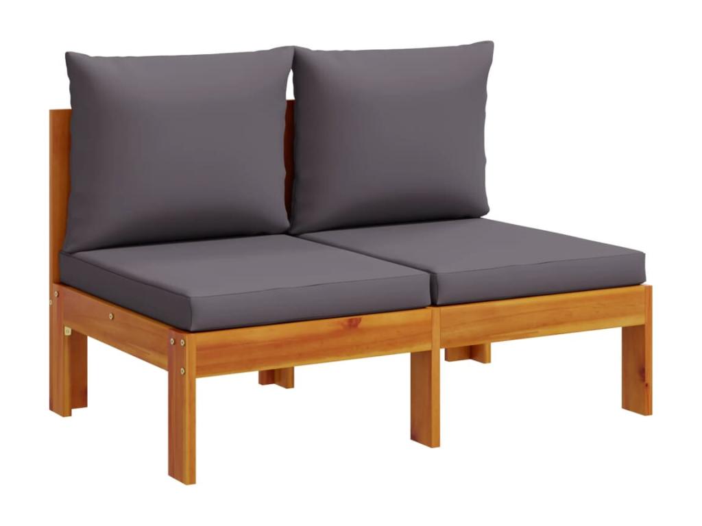 Salon de jardin avec coussins 5 pcs Bois d'Meubiana solide