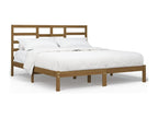 Cadre de lit sans matelas marron miel bois massif 200x200 cm