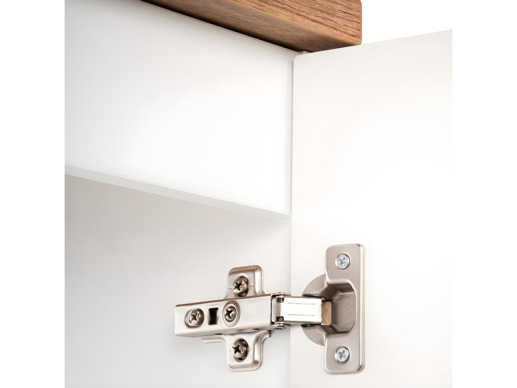 Meuble sous-vasque 80cm 2 portes plan de toilette Meubiana Blanc et Bois